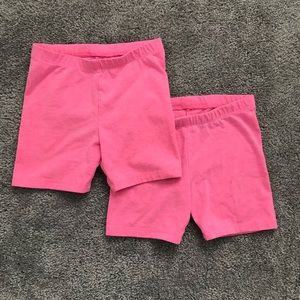 Lot - 2 pink bike shorts for girls